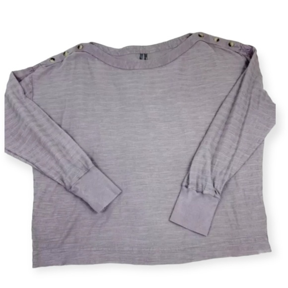 Anthropologie Delilah Button Shoulder Top Dolman Sleeve Gray - Picture 2 of 12